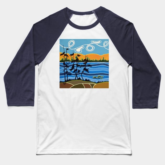 True North in Blue Baseball T-Shirt by ninasilver